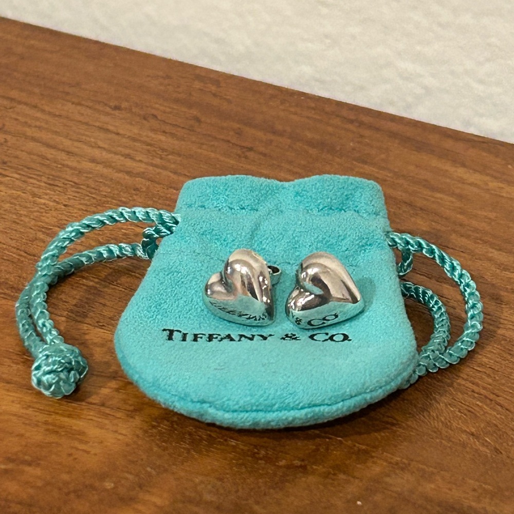 Tiffany & Co. Vintage Silver Puffy Heart Studs